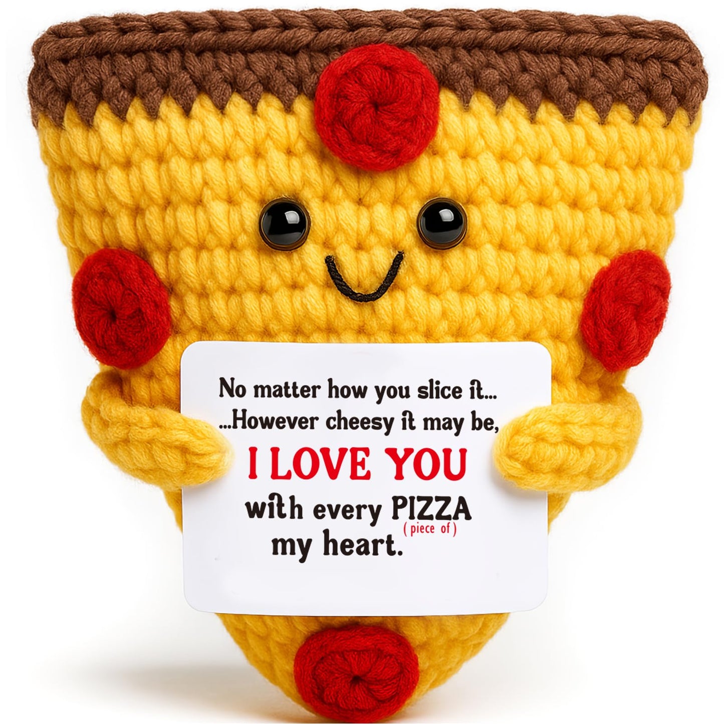 Mini Gifts for Him Her Couple Valentines Day I Love You Handmade Crochet Pizza for Boyfriend Girlfriend Engagement Wedding Anniv