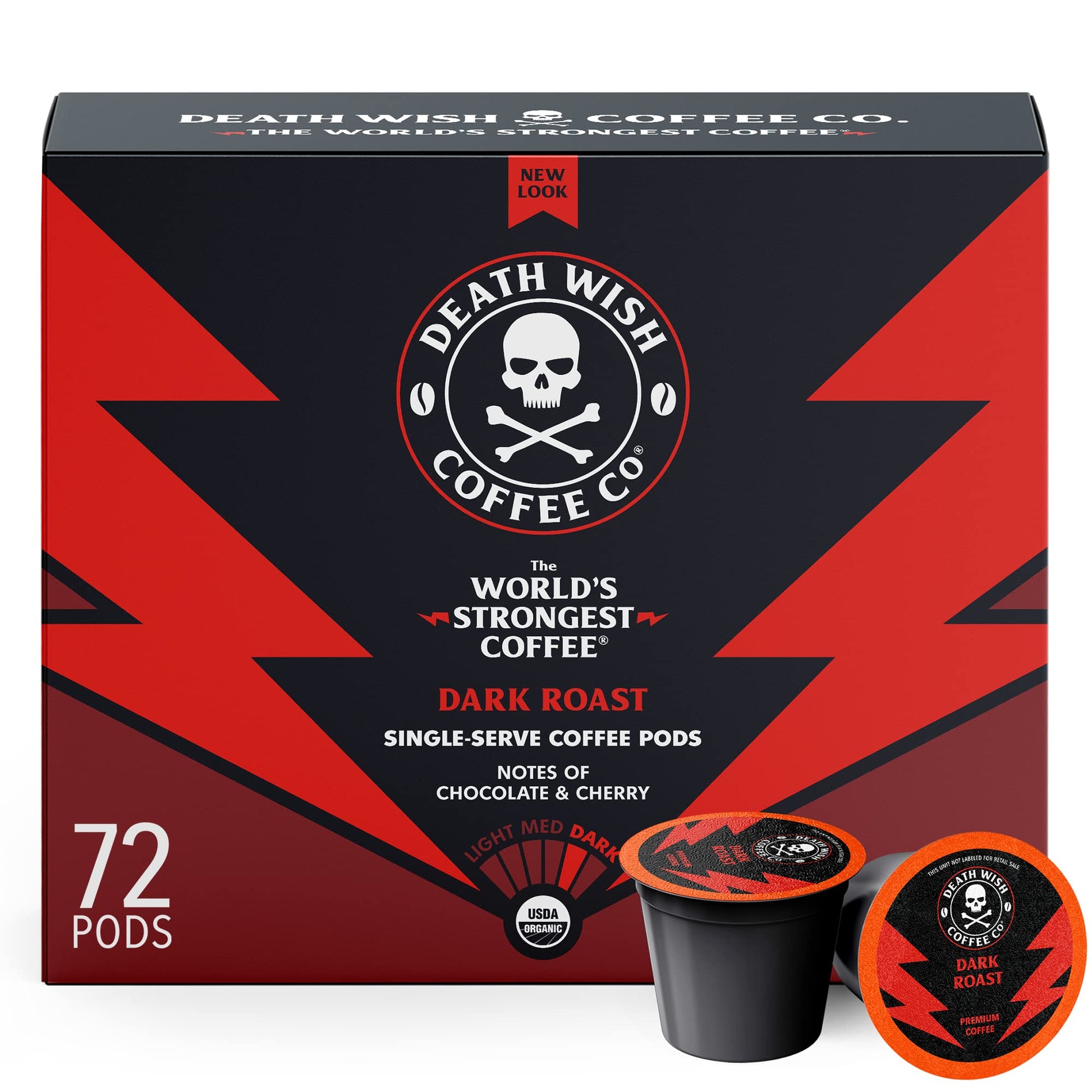Death Wish Coffee Co. Dark Roast Coffee Pods - 72 Count Single Serve