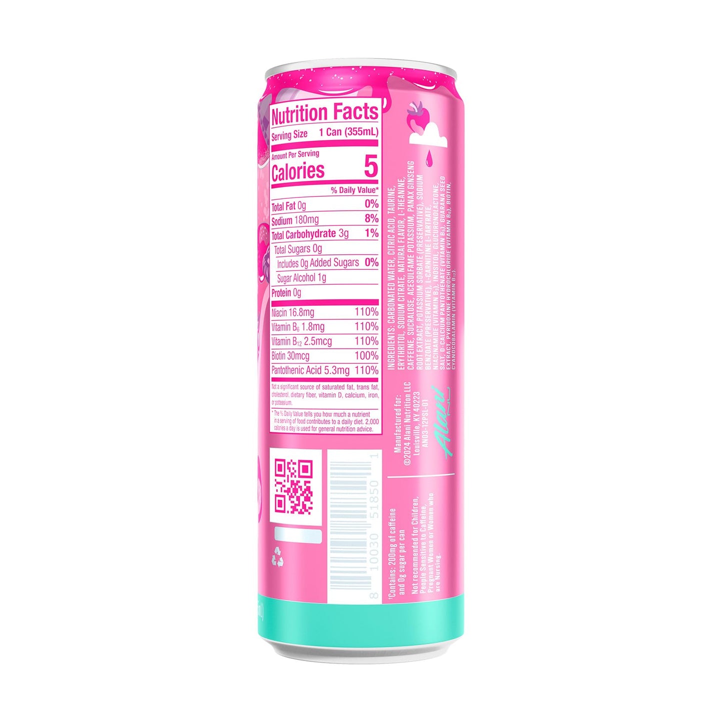 Alani Nu Energy Drinks, Sugar Free, 200mg Caffeine, 12 Fl Oz Cans, 12 Pack