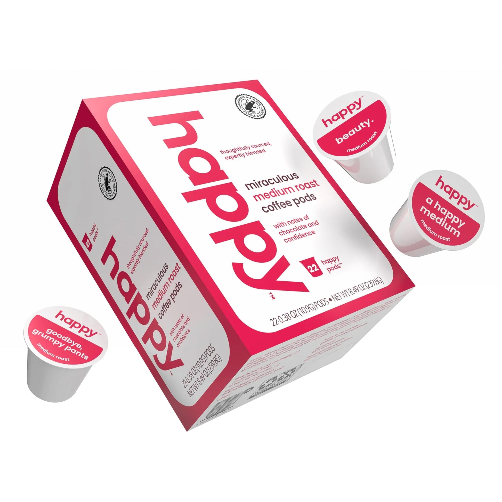 We Are Happy Medium Roast Coffee Pods, 22 Count, Notes of Chocolate & Confidence, Compatible with K-Cup Brewers