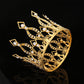 Crown Cake Topper Rhinestone Crystal Handmade Tiara Cake Decoration For Baby Shower Birthday Wedding Party Favors (Gold)