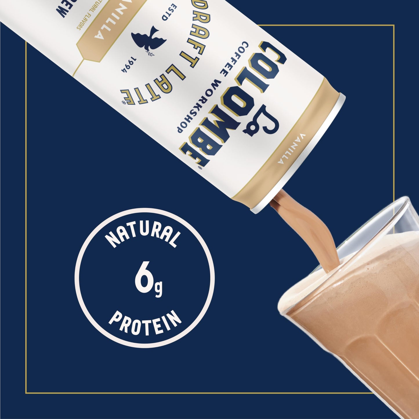 La Colombe Vanilla Draft Latte - 9 Fl. Oz. 4 Pack - 100% Arabica, Single-Origin, Brazilian Cold Brew Coffee With Lactose-Free Foamy Milk, Enhanced Coffee On The Go, 115Mg Natural Caffeine
