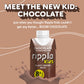 Ripple Kids Chocolate Plant Based Milk | 8g of Quality Sourced Pea Protein, Calcium Rich | Shelf Stable | Vegan & Non GMO | Dair