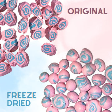 Freeze Dried Candy Cotton Candy Salt Water Taffy 2 Oz - Cut To Bite Sized Pieces - Ships In Box - Deliciously Crunchy, Intense F