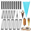 Non-stick Cream Cannoli Tubes, FantasyDay 30 Pcs Stainless Steel Baking Cones Pastry Roll Horn Croissant Mold Cannoli Shells wit