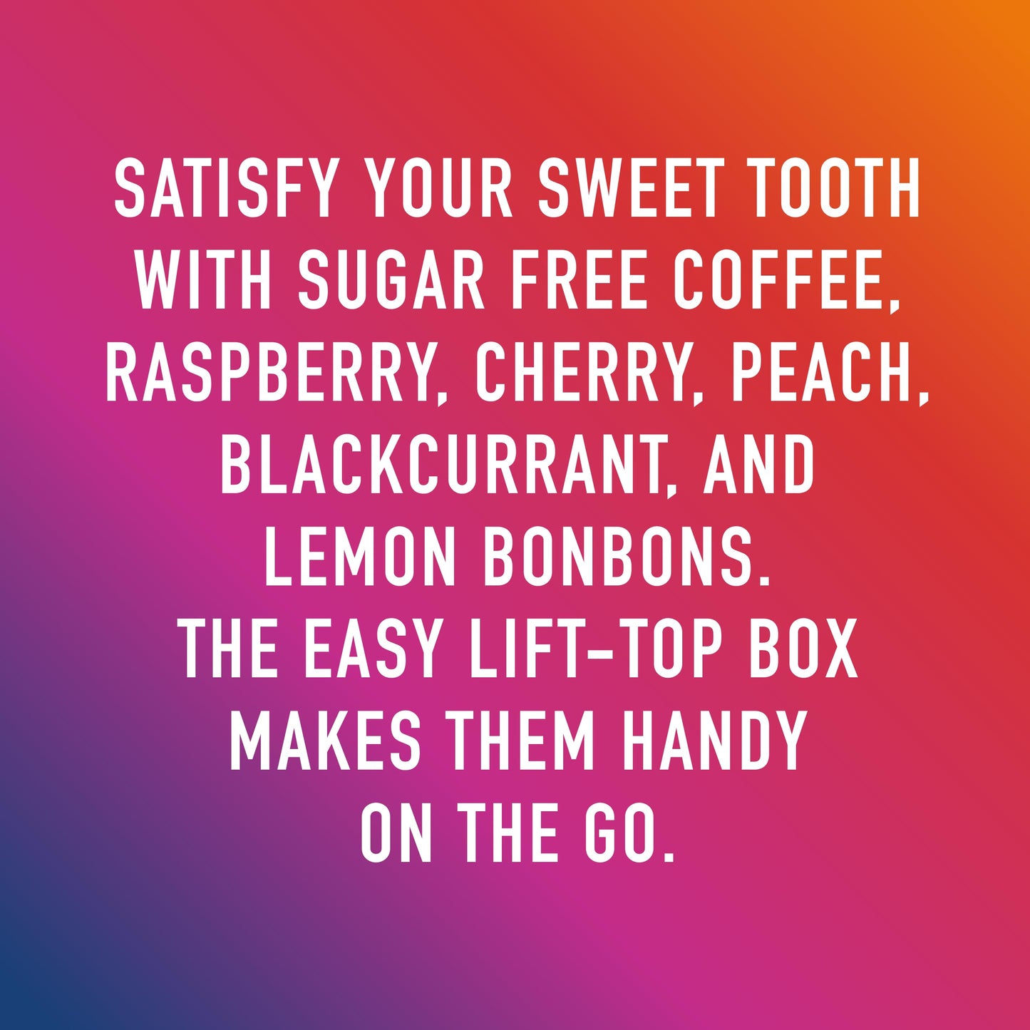 Swiss Imports Sugar Free Bonbons Hard Candy Drops Individually Wrapped Bocca Variety Box, Cherry, Coffee, Peach, And Raspberry,