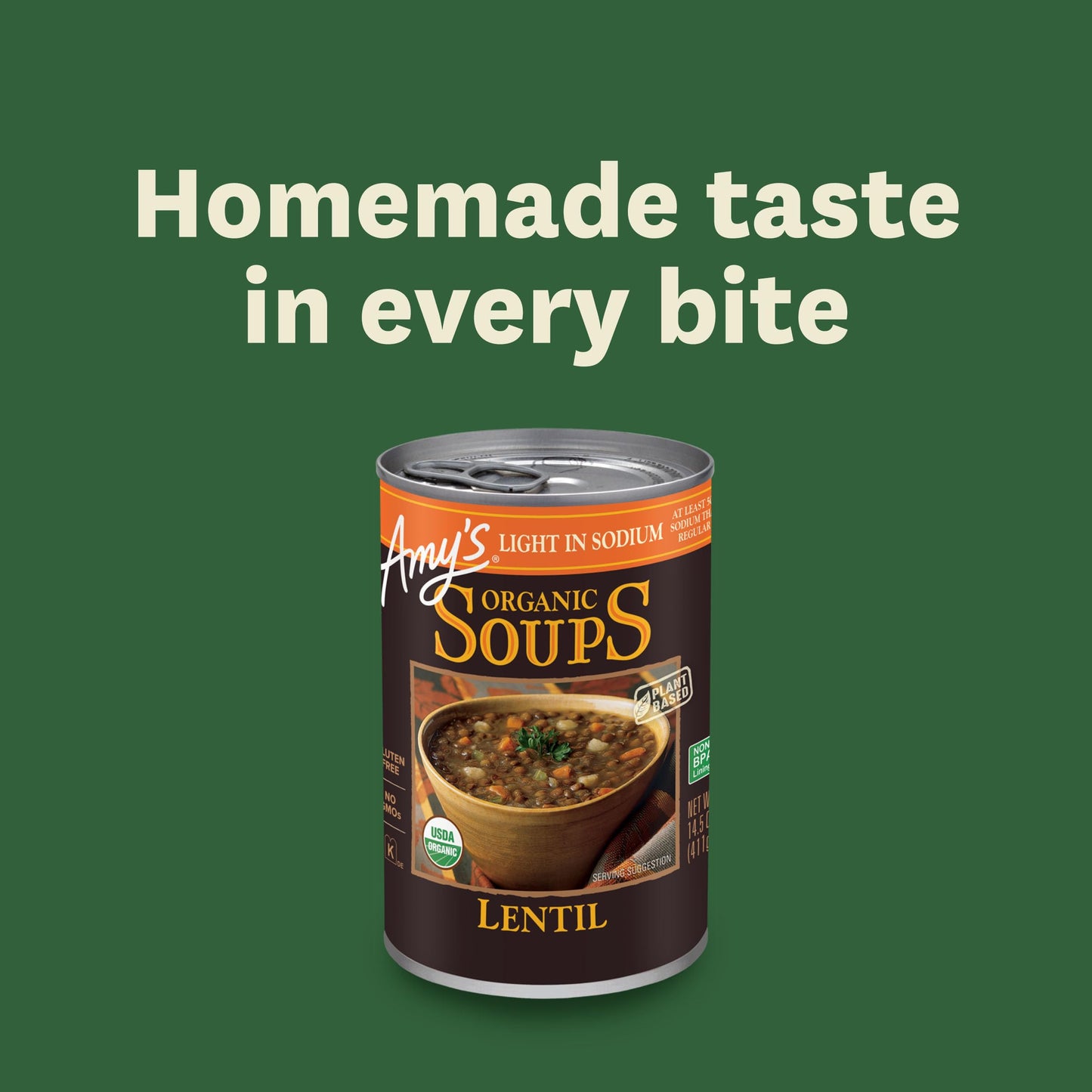 Amy'S Light In Sodium Organic Soups, Lentil, 14.5 Oz