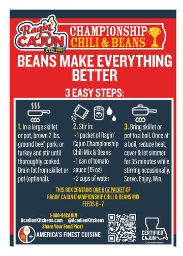 Ragin' Cajun Championship Chili With Beans Mix (Pack Of 1)