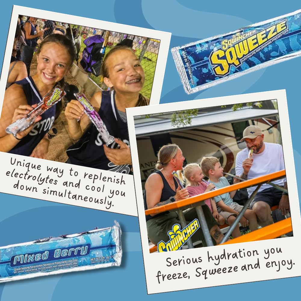 Sqwincher Sqweeze: Electrolyte Replenishing Freezer Pops, Assorted, 150 Per Pack (15/10s)