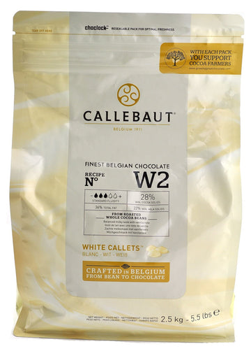 Callebaut W2 28% White Chocolate Callets 5.5 Lbs