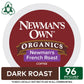 Newmans Own Organics French Roast Coffee, Dark Roast, Single-Serve K-Cup Pods, 96 Count