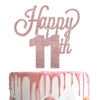 Lingteer Happy 11Th Birthday Cake Topper - Cheers To 11Th Birthday Eleven Years Old Birthday Party Cake Decorations Sign.