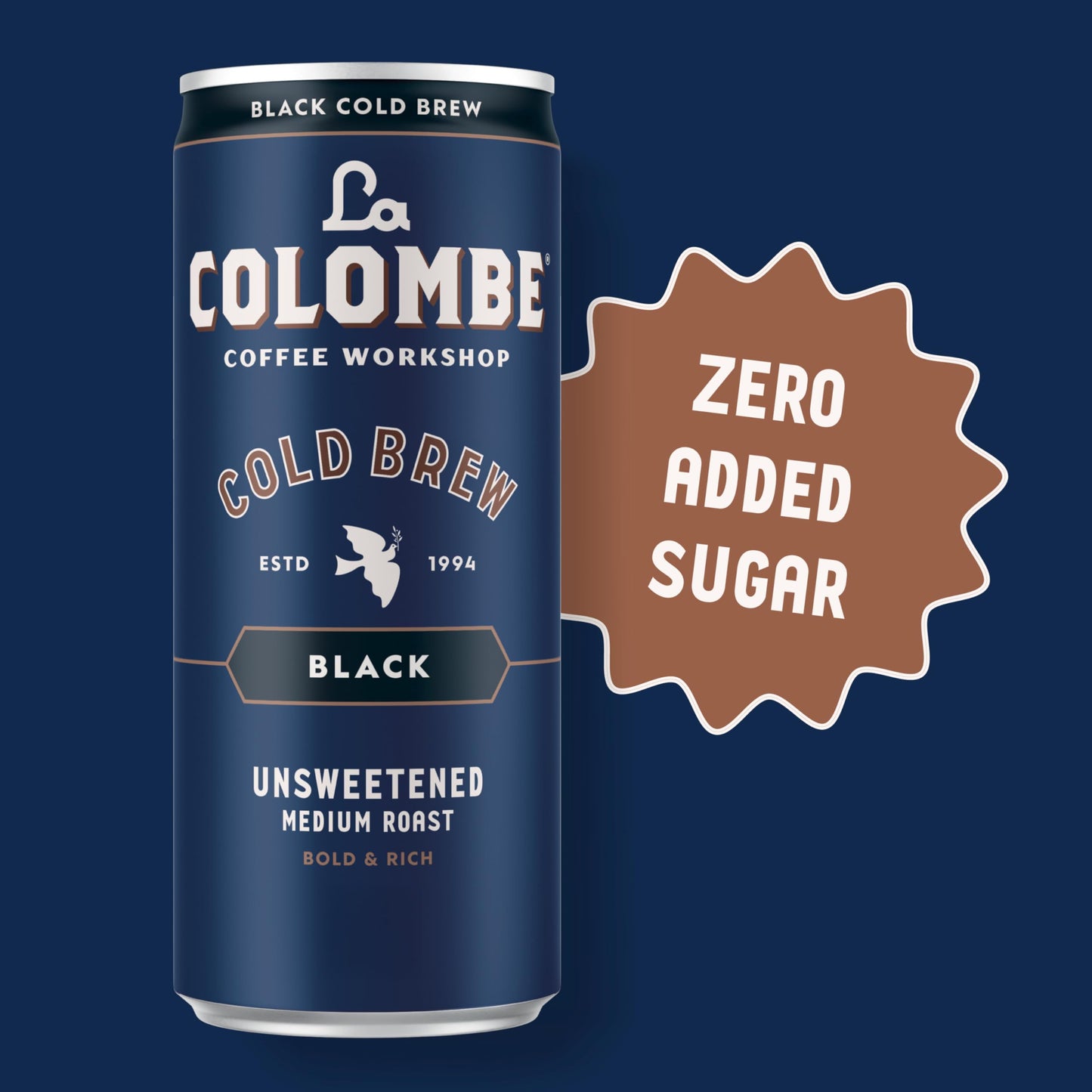 La Colombe Cold Brew Coffee, Unsweetened, 11 fl oz Cans, Pack of 12, Specialty Grade