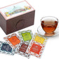 Octavius Assorted Tea Gift Set | 6 Flavored Black & Green Teas | 30 Enhanced Teabags In Each Box | Wooden Tea Sampler With Taj Mahal Design | Luxury Tea Gift Box | Pack Of 2