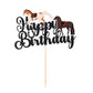 Gyufise 1Pcs Horse Happy Birthday Cake Topper Glitter Animal Horse Cake Pick For Equestrian Theme Baby Shower Kids Boys Girls Bi