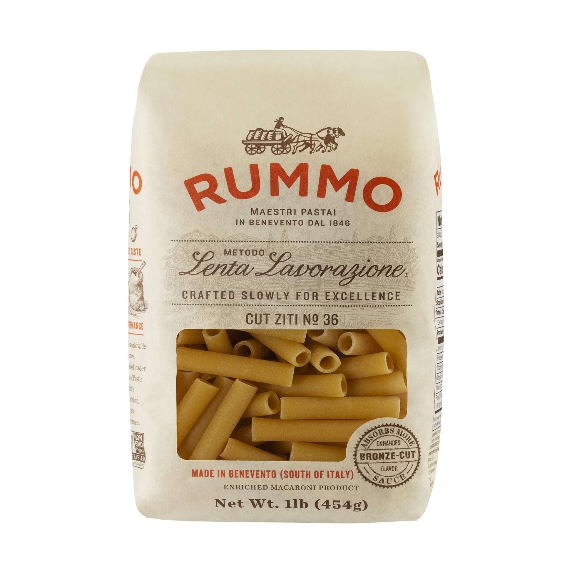 Rummo Cut Ziti Pasta N.36 - Durum Wheat Tube Pasta - 16 Ounce (Pack of 1)