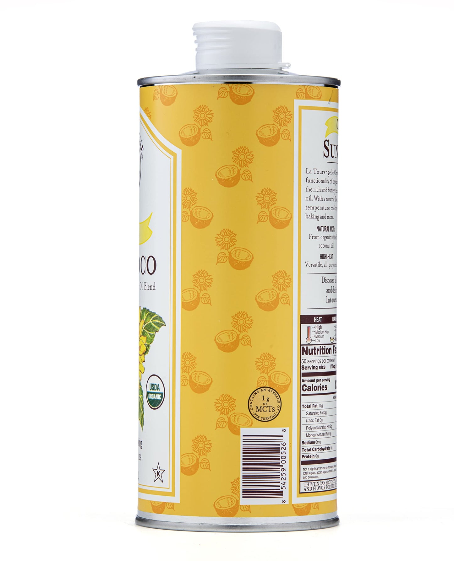 La Tourangelle Organic Sun Coco Oil - Unique Blend of High-Oleic Sunflower & Refined Coconut Oil, 25.4 fl oz