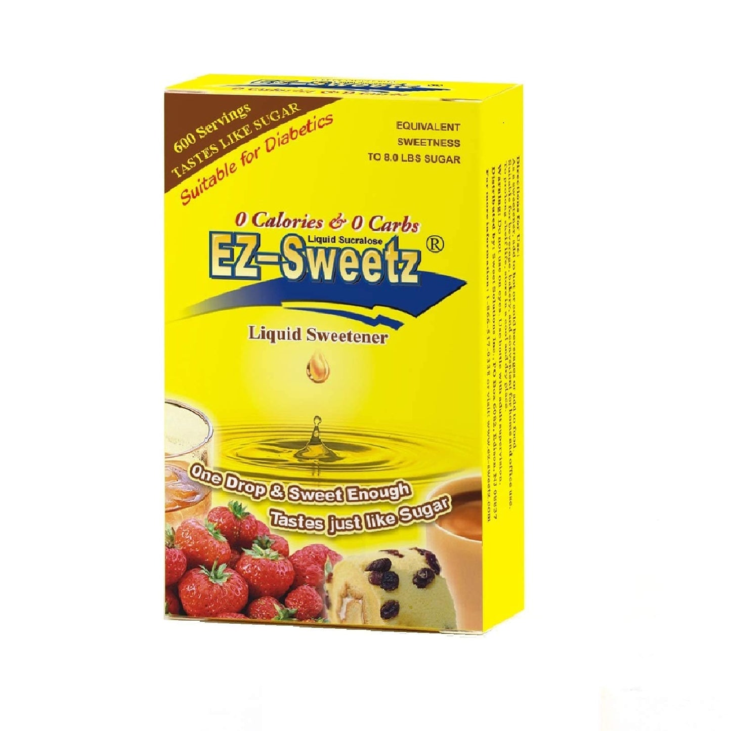 EZ-Sweetz Liquid Sweetener - 0.75 oz, 600 Servings per Bottle, Pack of 1