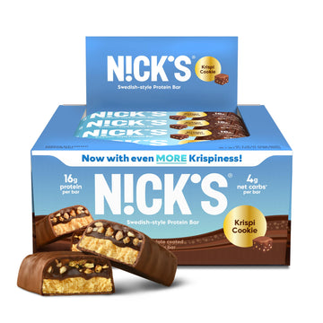Nick'S Protein Bars Krispi Cookie | 16G Protein | 210 Calories | Low Carb Keto Friendly Snacks No Added Sugar (Multipack 12 Bars
