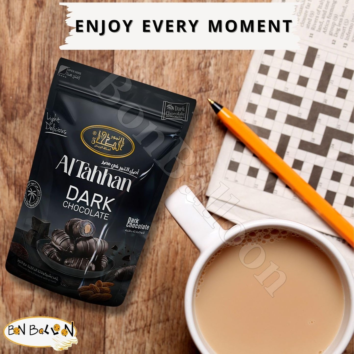 Bonballoon Altahhan Brilliant Dates With Dark Chocolate With Almond Chosen Of The Finest Dates Natural Pure Sweet Taste Egypt Sa