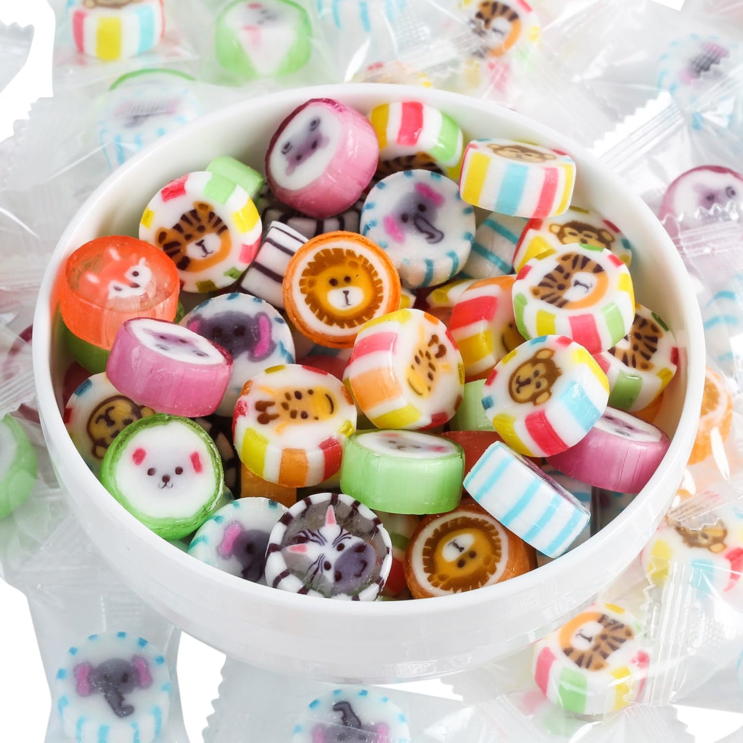 Animal Candy - Hard Candy Bulk 1 lb Bag of Individually Wrapped Small Hard Candies Assortment - Great for Office Candy - Safari 