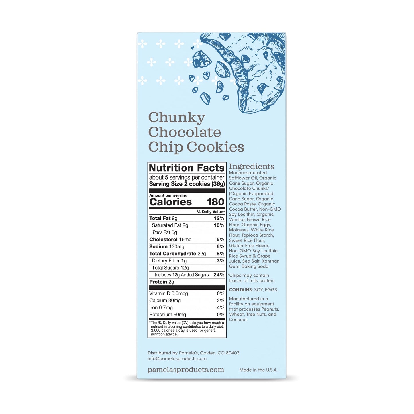 Pamelas Products Chunky Chocolate Chip Cookies, 6.25 Oz