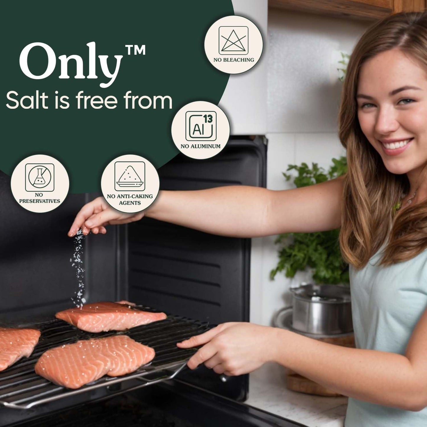 Only Fine Grain Himalayan Pink Salt - 7 oz Bag of Kosher Salt, Organic, Unrefined & Unprocessed Pink Himalayan Salt, Naturally L