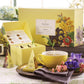 Tea Forte Soleil 3-Piece Enhanced Tea Gift Set With Yellow Cafe Cup With Lid, Tea Tray And 10 Assorted 2 Of Each Variety Organic Handcrafted Pyramid Infuser Tea Bags