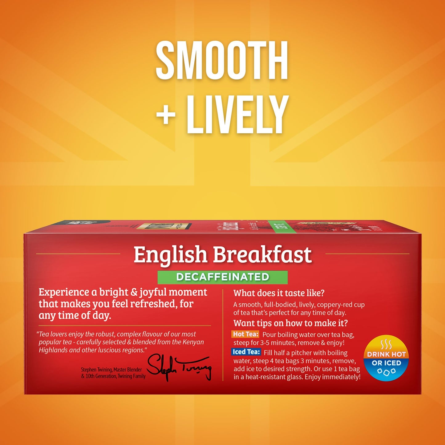 Twinings Decaffeinated English Breakfast Black Tea - 100 Individually Wrapped Tea Bags - Smooth Flavor - 100 Count