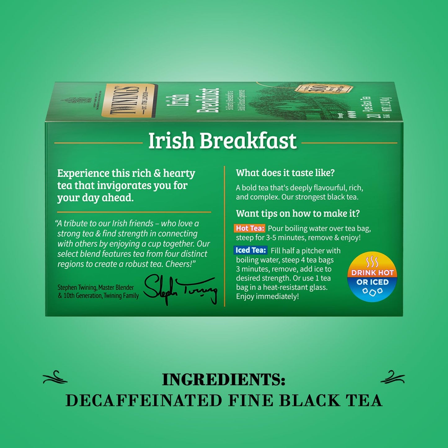 Twinings Of London Irish Breakfast Black Tea Bags, 20 Count