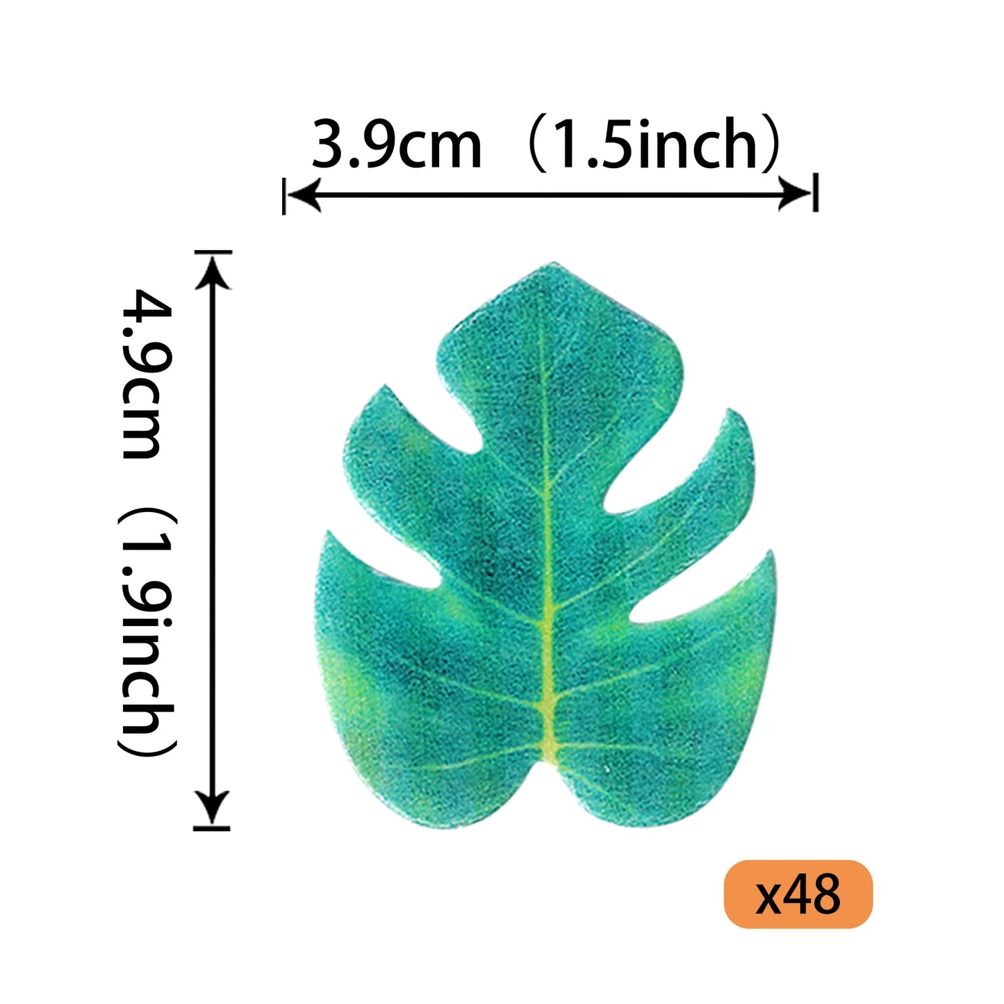 Rssta i Edible Tropical Turtle Leaves Cupcake Toppers, Palm Leaf Design, 48 Pack, Paper Decorations for Jungle Theme Parties