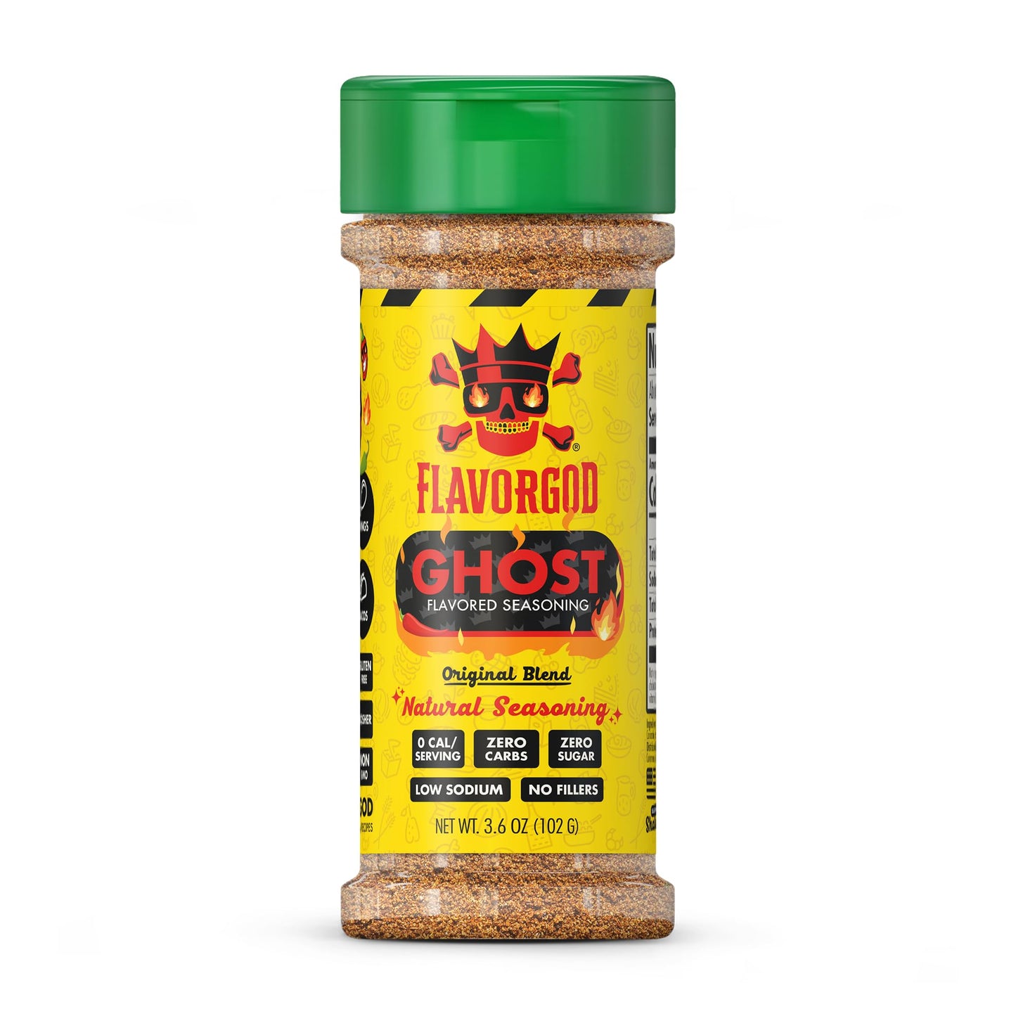 Ghost Pepper Seasoning Mix By Flavor God - Top-High Standardll Natural & Healthy Spice Blend For Grilling Chicken  Beef  Seafood  Vegetables  Eggs  Salad  Tacos  & Pizza - Kosher  Gluten-Free  Dairy-Free  Vegan  Keto Friendly
