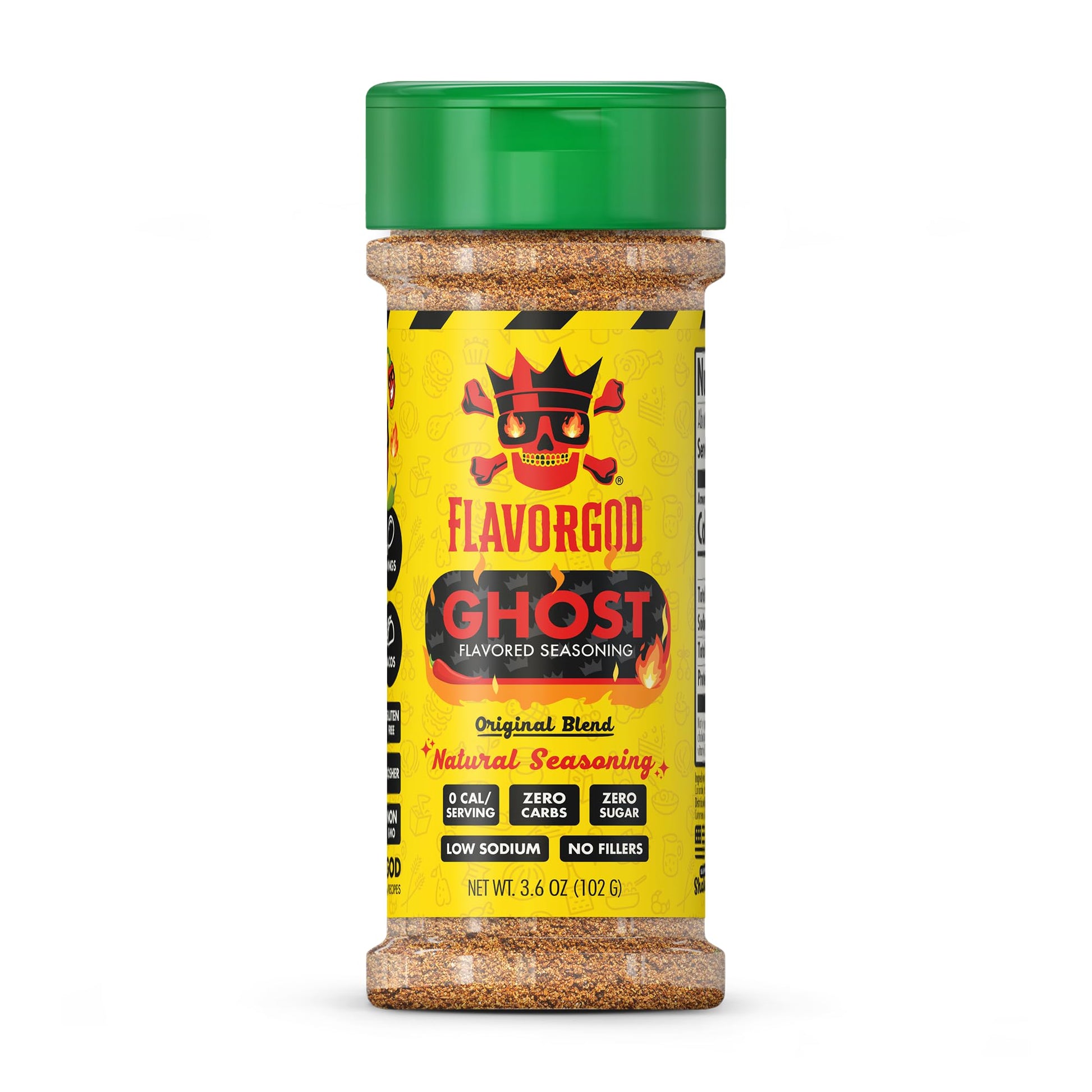 Ghost Pepper Seasoning Mix By Flavor God - Top-High Standardll Natural & Healthy Spice Blend For Grilling Chicken  Beef  Seafood  Vegetables  Eggs  Salad  Tacos  & Pizza - Kosher  Gluten-Free  Dairy-Free  Vegan  Keto Friendly