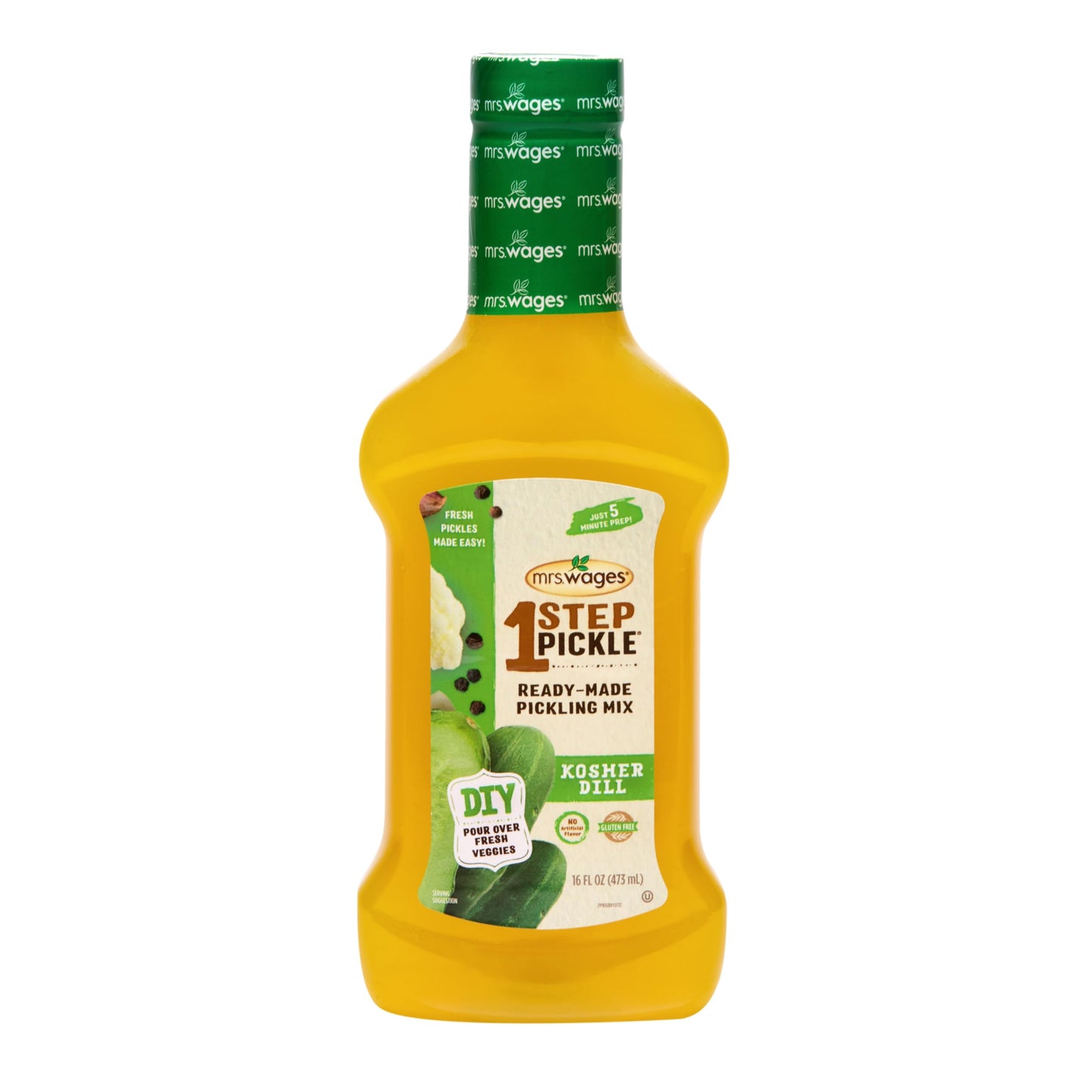 Mrs. Wages 1 Step Pickle Kosher Dill Pickling Mix, DIY Fresh Pickles in 8 Hours, Gluten Free, Kosher, No Artificial Flavor, Each