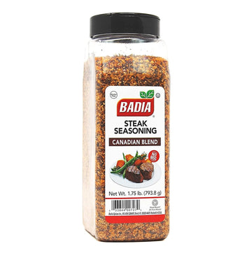 Badia Steak Seasoning Canadian Blend, 28 oz - Savory Salt, Garlic & Spice Mix with Paprika, Smoky Grill Rub for Steaks, Burgers,