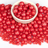 Twisweet Red Pearl Sprinkles for Cake Decorating, Edible Sugar Pearls for Baking, Mix Size, Cake Topper Cupcake Cookie Ice Cream