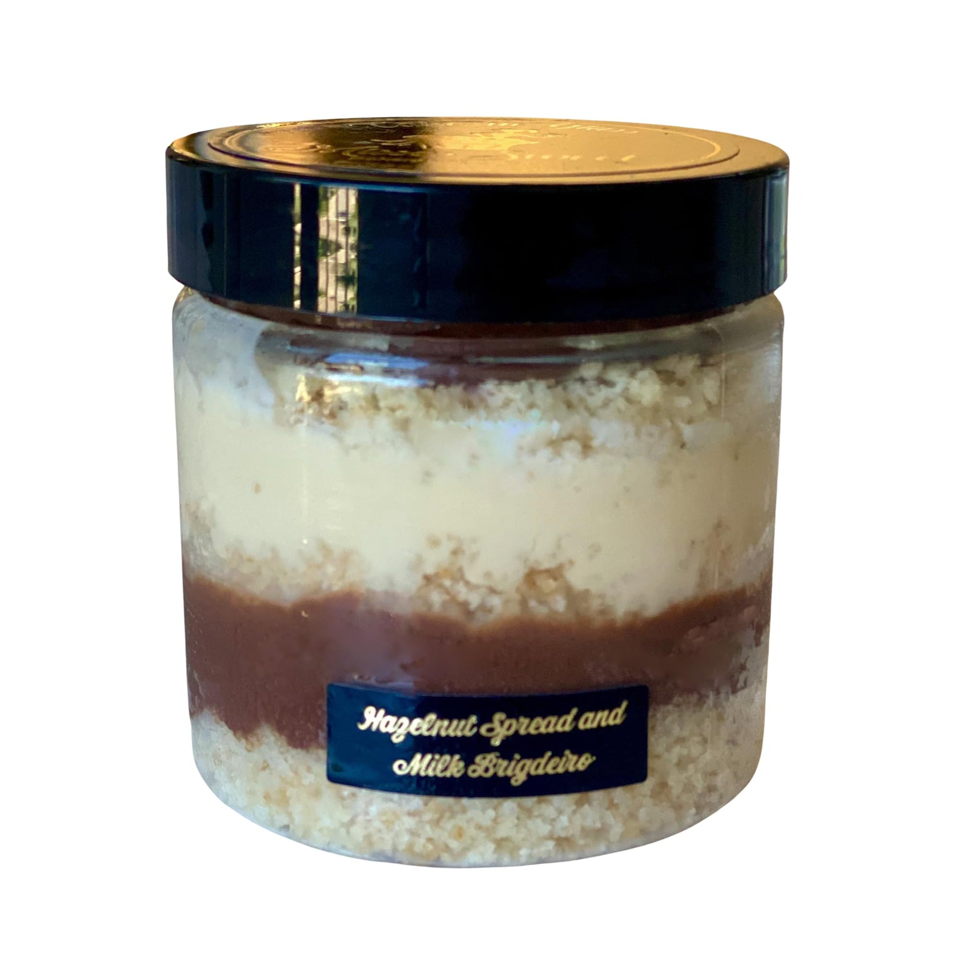 Gourmet Cake in a Jar - Hazelnut Cake in Jar with Vanila Cake Layered with Hazelnut Chocolate Filling and Leche Brigadeiro - Bir
