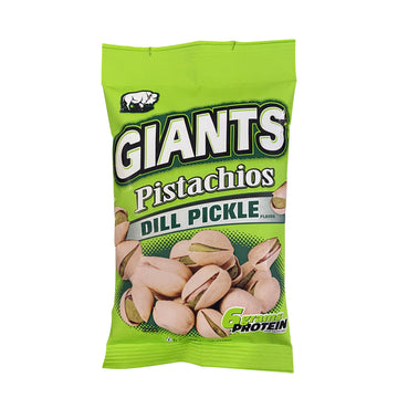 Giants Dill Pickle Pistachios - Healthy Snacks, In Shell Pistachios Individual Packs, High Protein Snack, Flavored Pistachio Nuts - 4.5 Oz Bags (Pack Of 6)