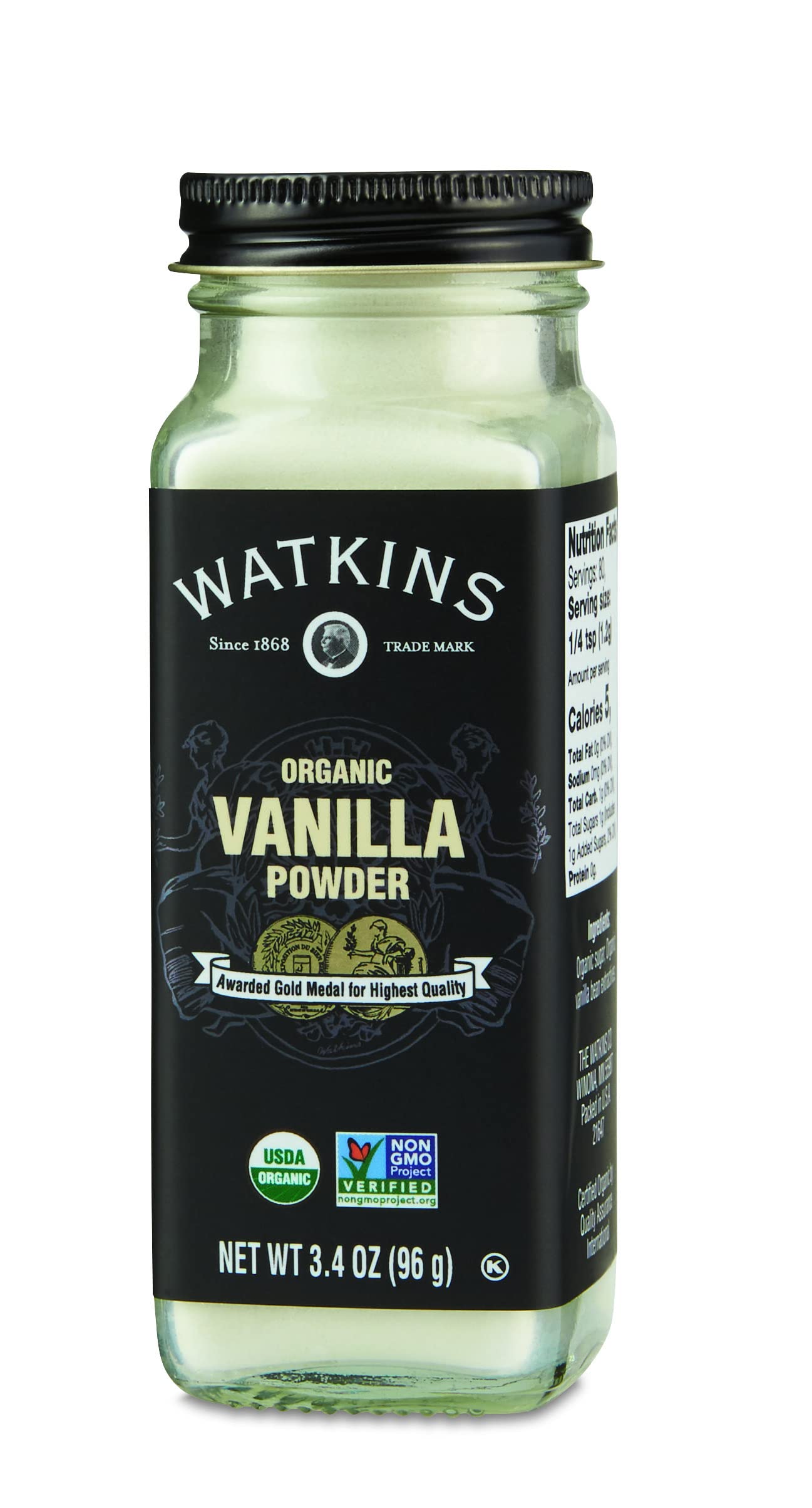 Watkins Organic Vanilla Powder, 3.4 oz., Pack of 1, As Shown