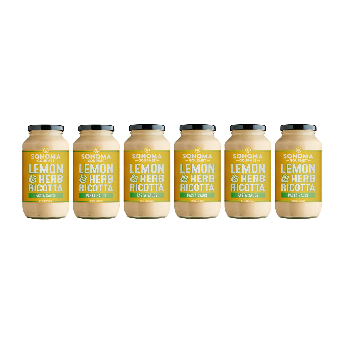 Lemon Herb Ricotta Pasta Sauce | Non-Gmo, Gluten-Free And No-Sugar Added | Fresh Ingredients | 25 Ounce Jars (Pack Of 6)