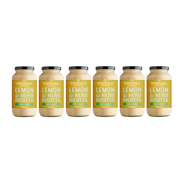 Lemon Herb Ricotta Pasta Sauce | Non-Gmo, Gluten-Free And No-Sugar Added | Fresh Ingredients | 25 Ounce Jars (Pack Of 6)