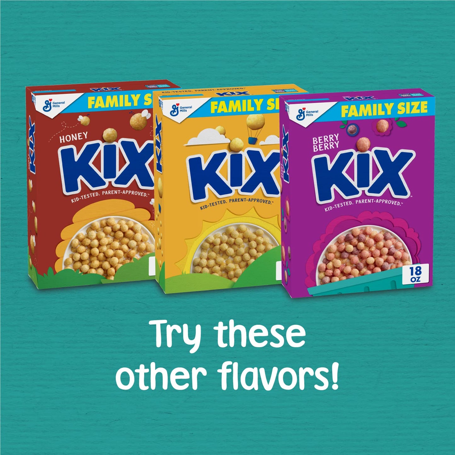 Berry Berry Kix Whole Grain Breakfast Cereal, Crispy Corn Cereal, Family Size, 18 oz
