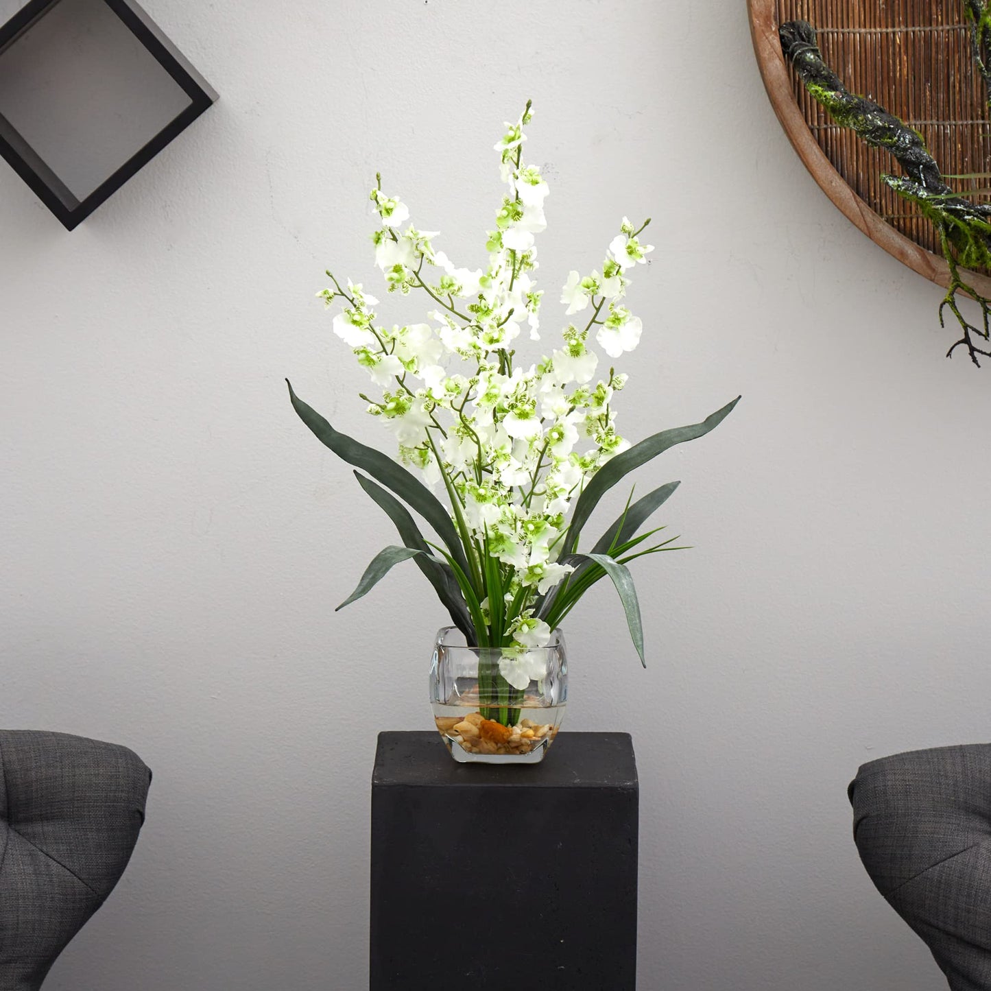 Nearly Natural Dancing Lady Orchid Liquid Illusion Silk Flower Arrangement
