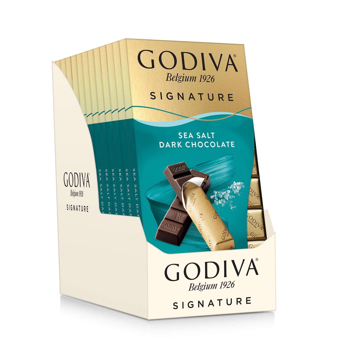 Godiva Chocolatier Signature Mini Bars, Sea Salt Dark Chocolate, 12-Ct. (8 Pc. Each)