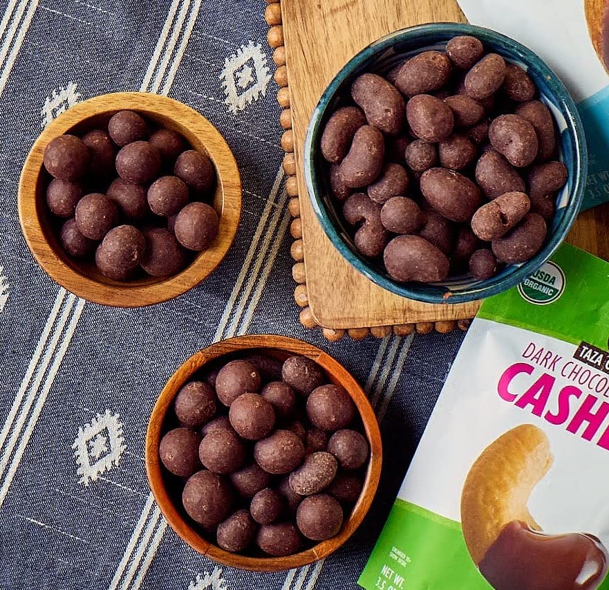 Taza Chocolate Organic Chocolate Covered Espresso Beans, 55% Dark, 3.5 Ounce (Pack of 12), Vegan, Chocolate Candy