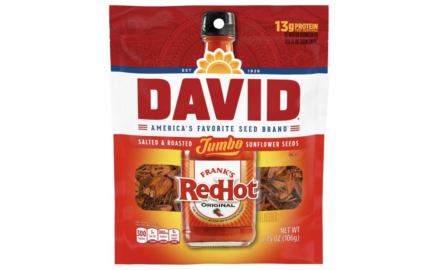 David Sunflowers Seeds Variety Pack | Frank'S Redhot, Original And Ranch Jumbo Flavored | Whole Seeds Seasoned, Salted & Roasted