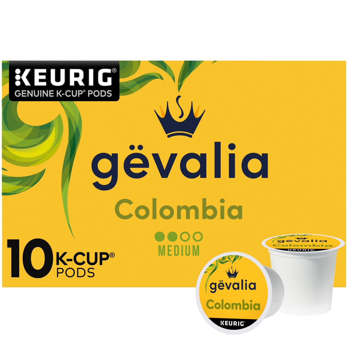 Gevalia Colombia Medium Roast K-Cup Coffee Pods, 10 Count, 3.4 oz Pack