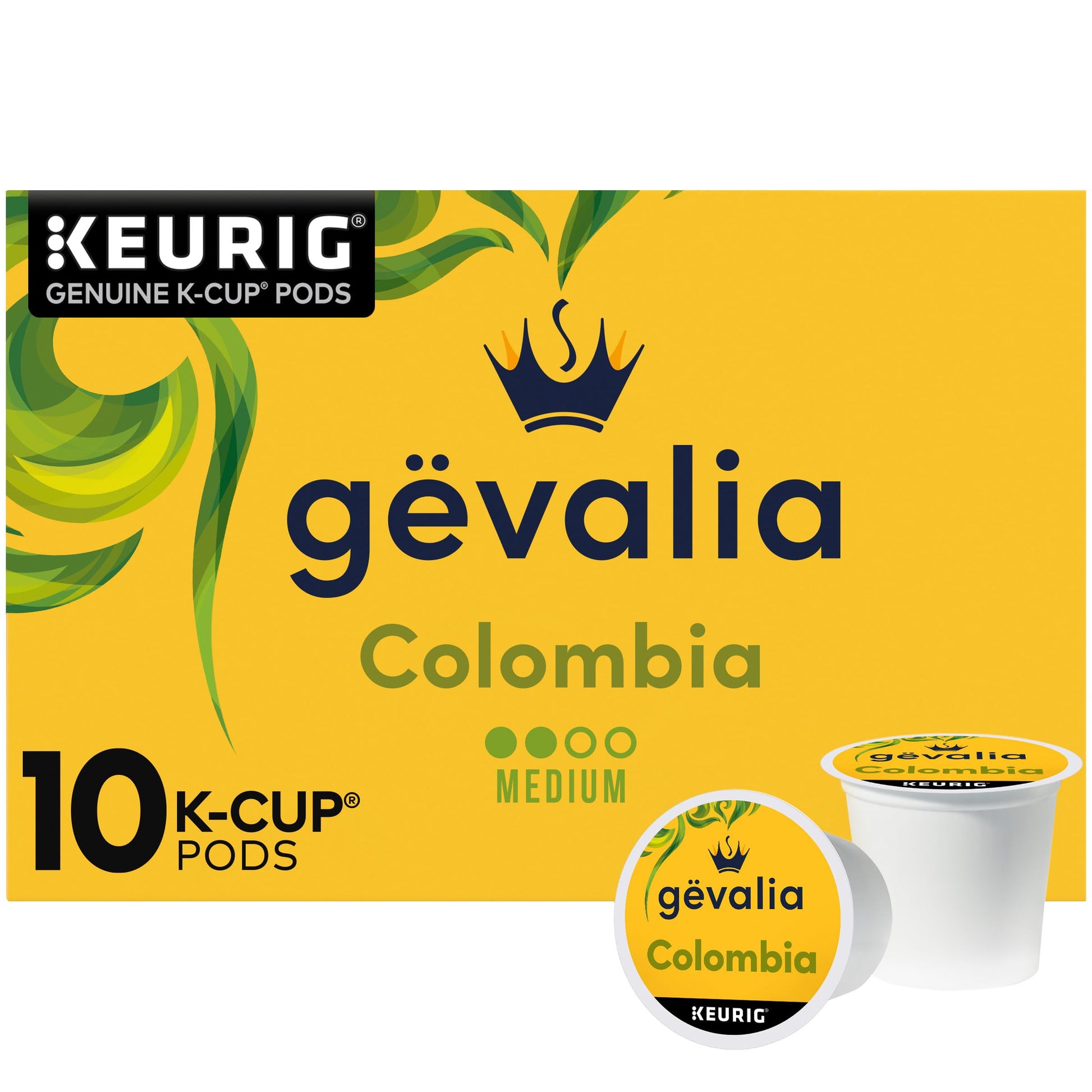 Gevalia Colombia Medium Roast K-Cup Coffee Pods, 10 Count, 3.4 oz Pack