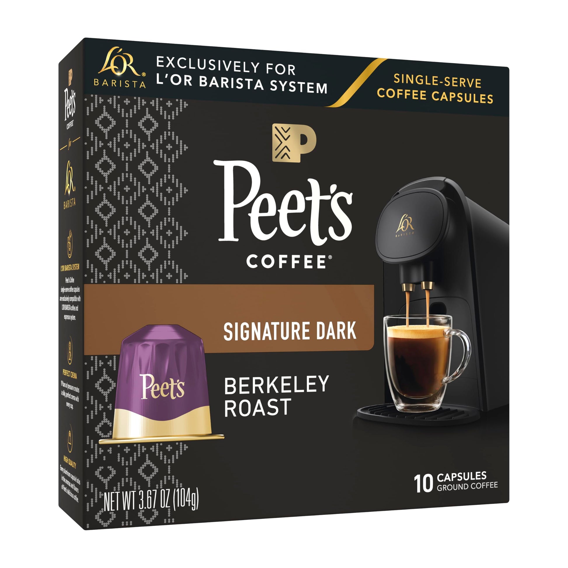 LOr Barista Coffee Pods  10 Count PeetS Berkeley  Single-Serve Aluminum Units Compatible With The LOr Barista System& *Nespresso Oriflavor Blendal Machines  10 Count (Pack Of 1)