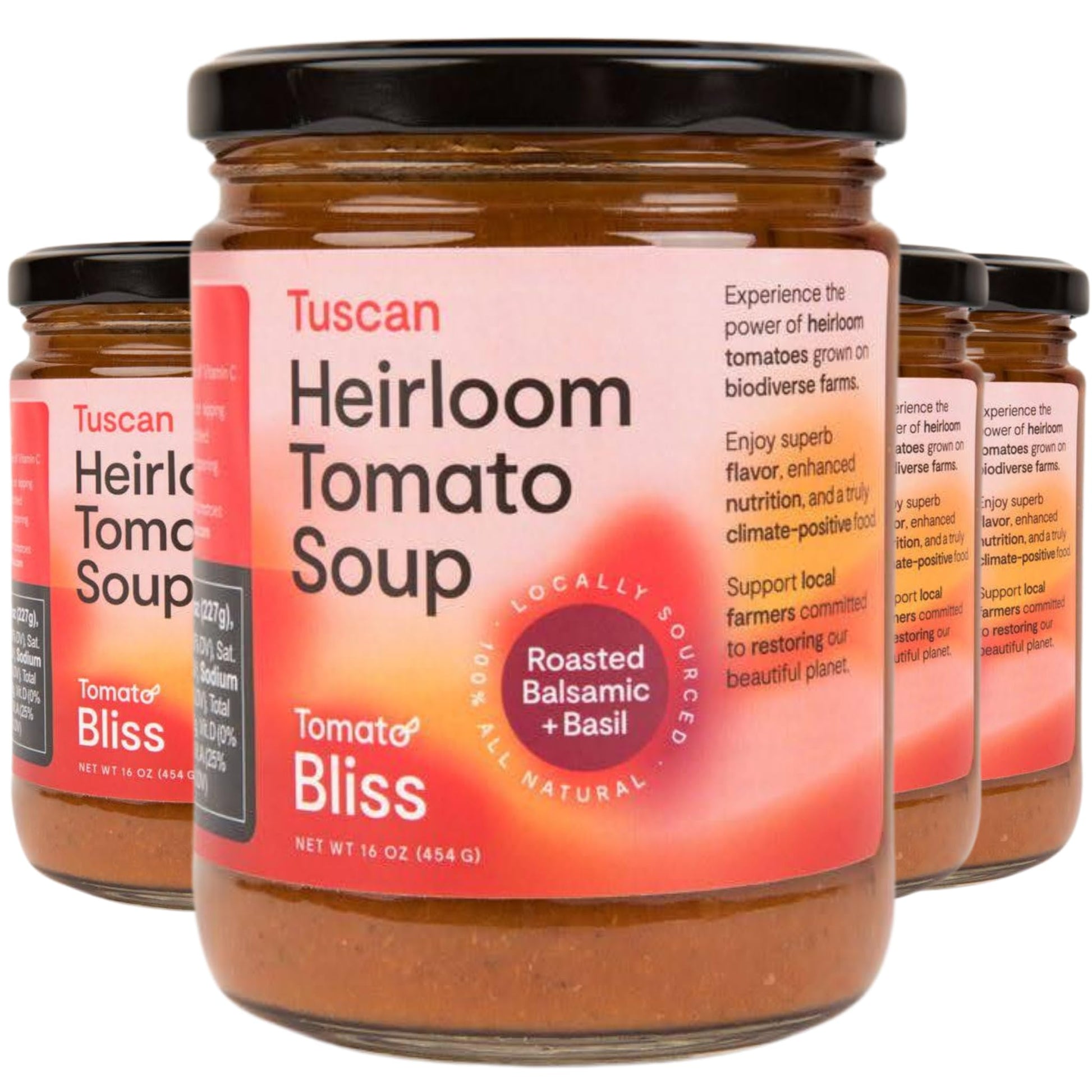 Tomato Bliss Original Tomato Basil Heirloom Tomato Soup, All Natural, Non-Gmo, Vegan, Dairy-Free, No Added Sugar, Healthy Tomato